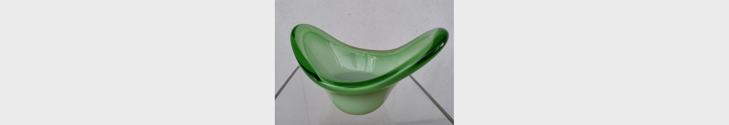 Limegrøn vintage glasskål