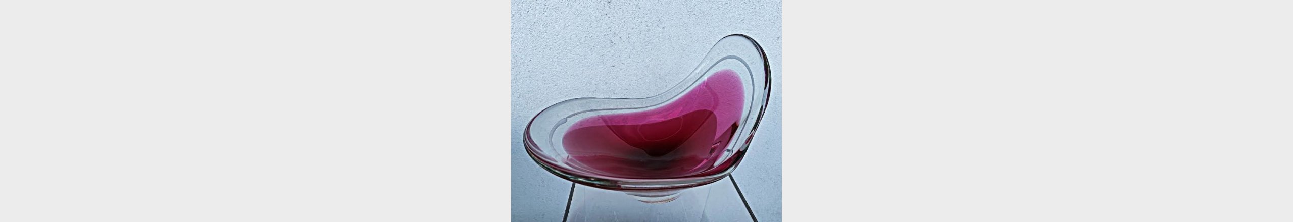 Pink / rosa vintage glasskål