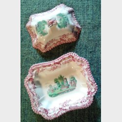 Rd engelsk fajance lgfad / terrin