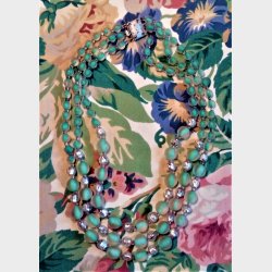 Lysegrn art deco vintage halskde