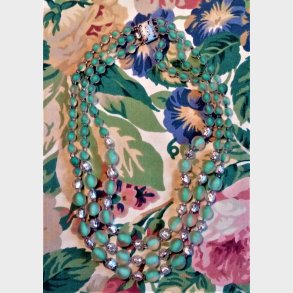 Lysegrn art deco vintage halskde