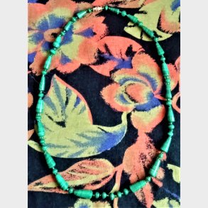 Grn vintage malakit halskde