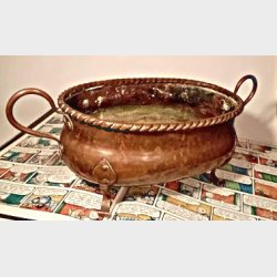 Antik jugend blomster kobber urtepotte