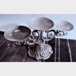 Forslvet vintage lysestage til 3 lys