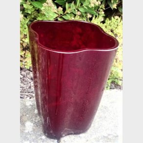 Stor rd vintage glasvase