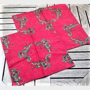 Vintage jule- / brdservietter med guld og gran