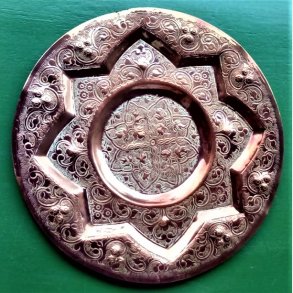 Graveret kobberplatte med mnster