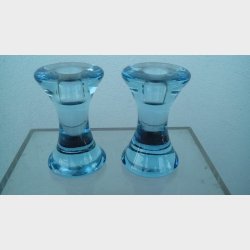 Holmegaard akva bl glas lysestager