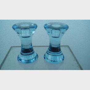 Holmegaard akva bl glas lysestager