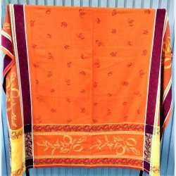 Orange og r�d / gul vintage bomuldsdug