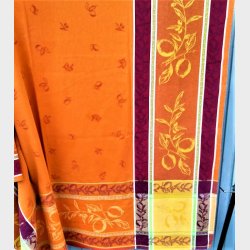 Orange og r�d / gul vintage bomuldsdug