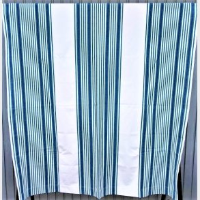 Lang vintage bomuldsdug med bl� og gr�nne striber