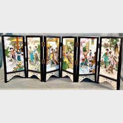 Kinesisk miniature skrm med paneler