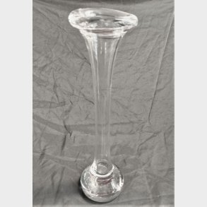 Stor vintage glasvase i klart glas med bobler