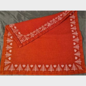 Rd broderet vintage brdserviet