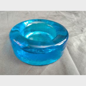 Turkis vintage glaslysestage / saltkar