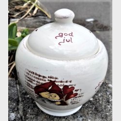 Vintage marmeladekrukke med julemotiver