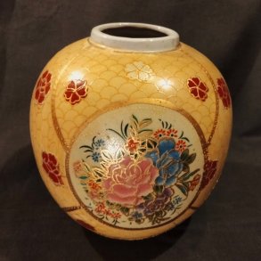 Gule japanske Satsuma vintage vaser