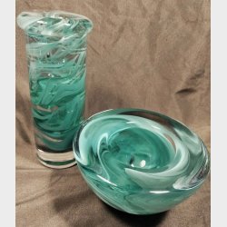 Turkise Kosta Boda Atoll lysestager