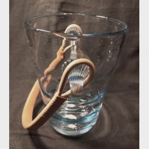 Akvabl Holmegaard isspand med flettet hndtag