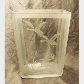 Sandblst vintage glasvase