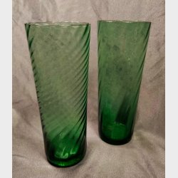 Grnne glasvaser med swirl