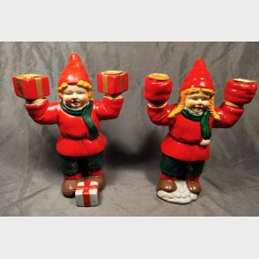 Svenske vintage keramiknisser til julelys
