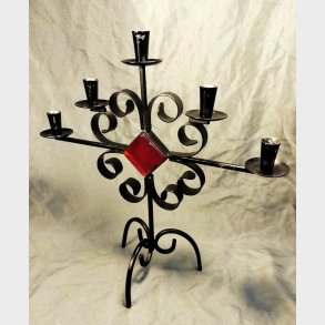 Svensk smedejerns vintage lysestage