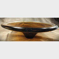 Ravgult vintage glasfad