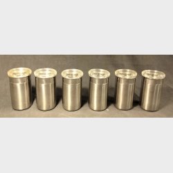 6 stk. rustfri krydderiglas med ttsluttende lg