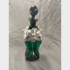Grn Art Nouveau klukflaske / karaffel