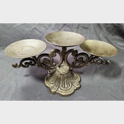 Forslvet vintage lysestage til 3 lys