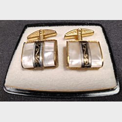 Vintage manchetknapper med perlemor