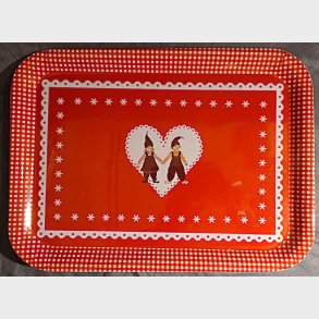 Rd vintage serveringsbakke 