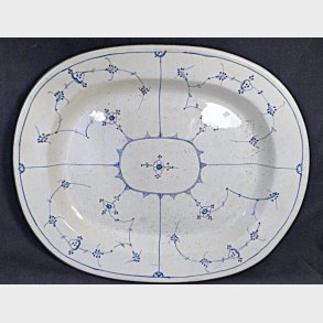 Stort antikt Musselmalet Aluminia serveringsfad