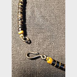 Vintage halskde med stor ravperle