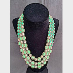 Lysegrn art deco vintage halskde