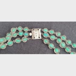 Lysegrn art deco vintage halskde