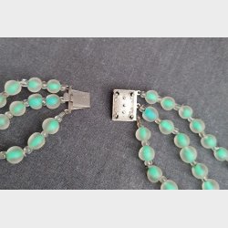 Lysegrn art deco vintage halskde