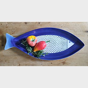 Stort vintage fiskefad