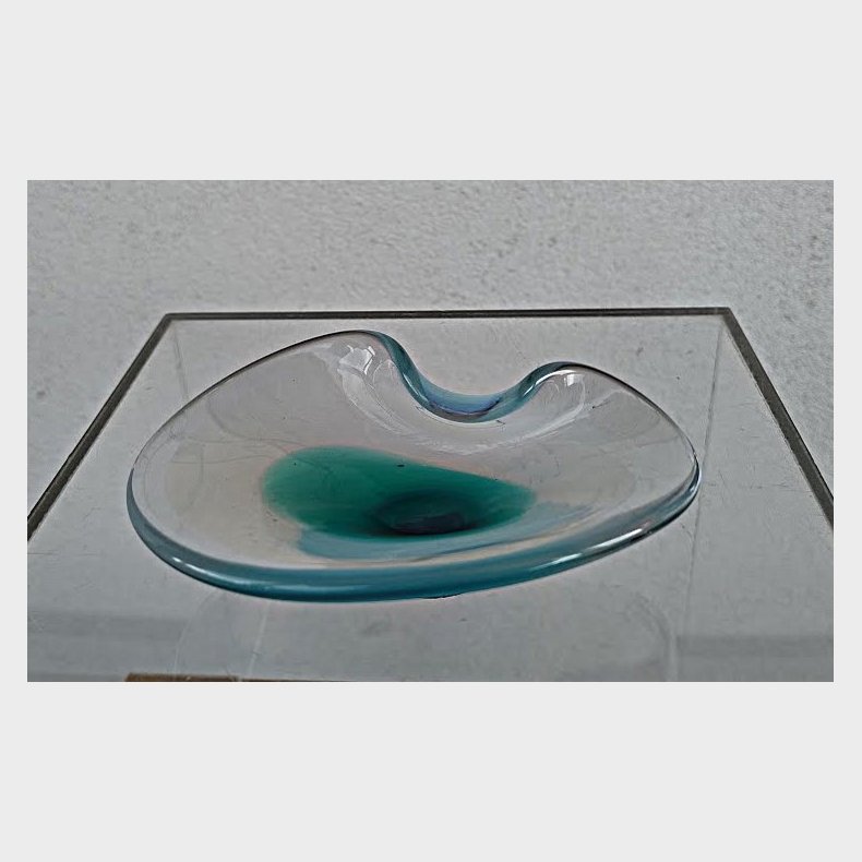 Grn-turkis vintage glasskl