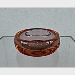 Rosa / orange vintage glasskl med bobler