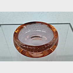 Rosa / orange vintage glasskl med bobler