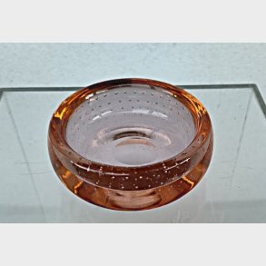 Rosa / orange vintage glasskl med bobler