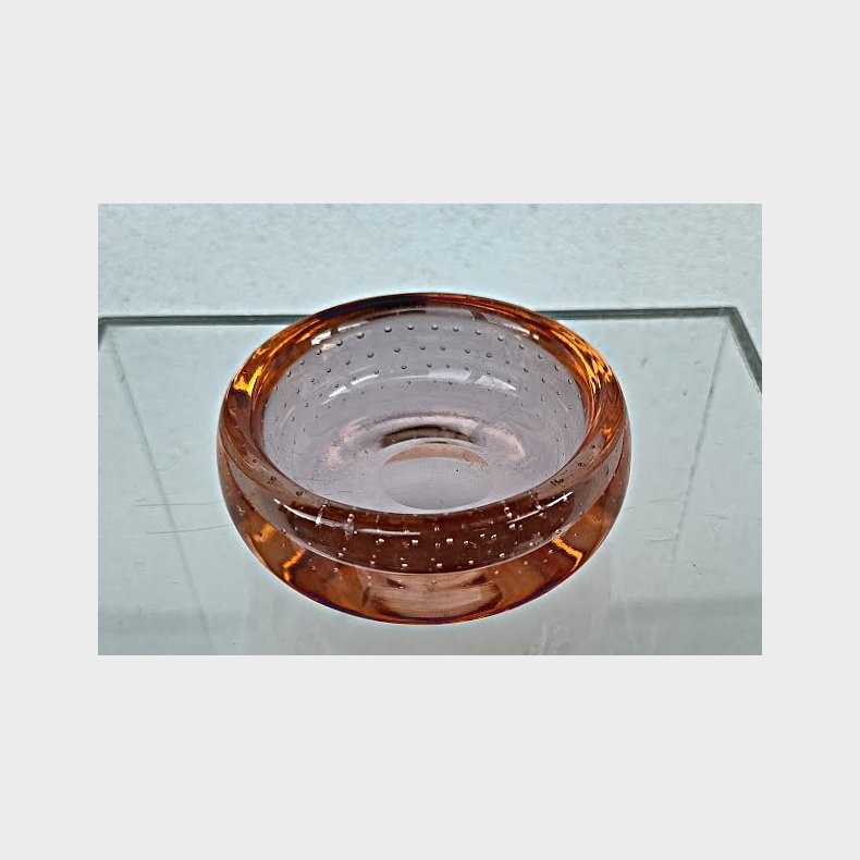 Rosa / orange vintage glasskl med bobler