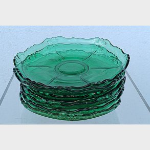 Antik grn Holmegaard dessert assiet