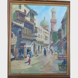 Maleri: Gadescene i Cairo