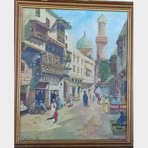 Maleri: Gadescene i Cairo