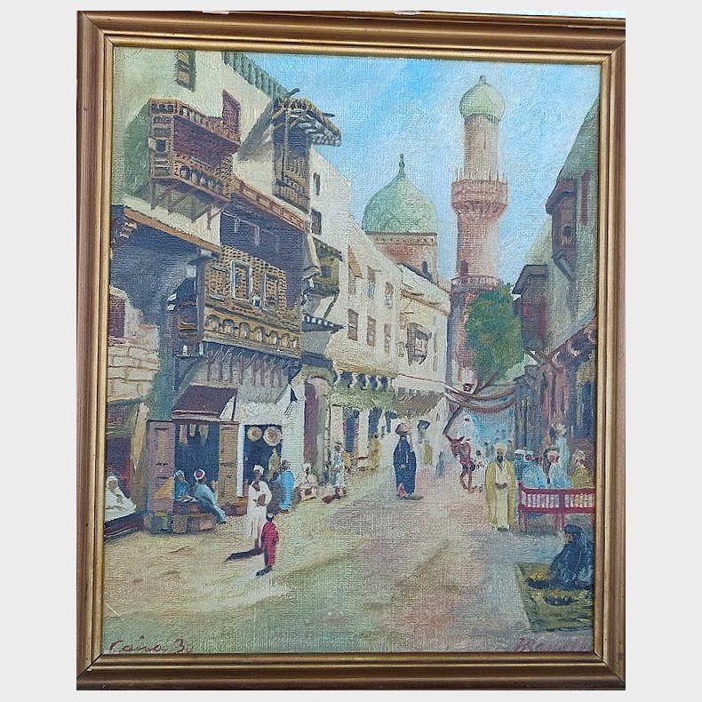 Maleri: Gadescene i Cairo