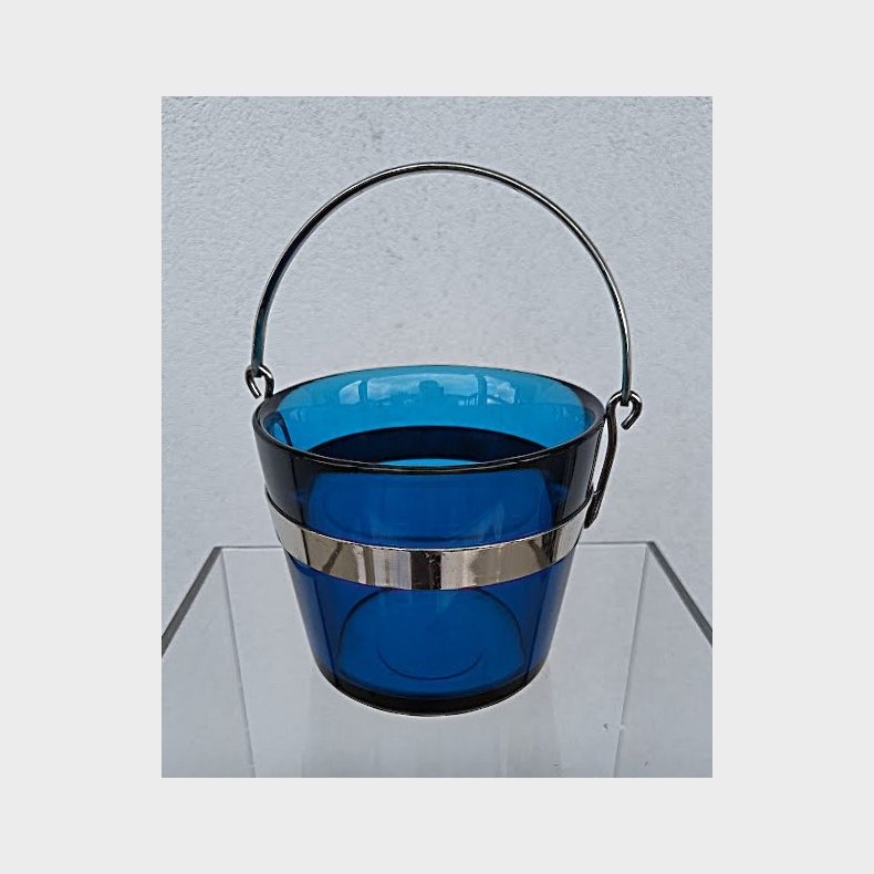 Bl� Orrefors vintage isspand